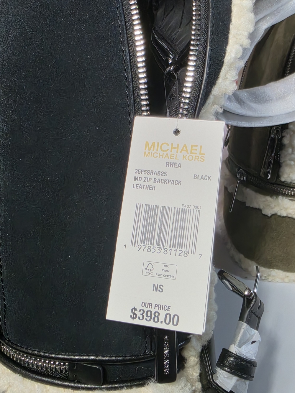 Michael Michael Kors Rhea Mid Zip Leather Backpack - Black